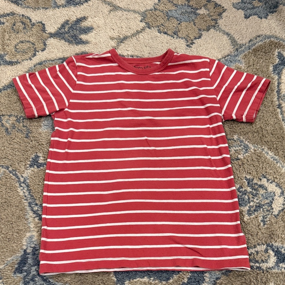 J. Crewcuts Red and White Striped Tee - size Medium (8-9)